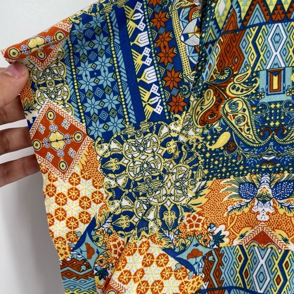 Jones New York Shirt Top Blue Orange Scoop Neck Short Sleeve Floral Size 3x - Picture 3 of 9